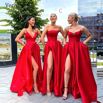 Verngo New 2021 Red Satin Long Bridesmaid Dresses Simple Wedding Party Gowns With Pockets Slit Mixed Style Maid Of Honor Dress
Verngo New 2021 Red Satin Long Bridesmaid Dresses Simple Wedding Party Gowns With Pockets Slit Mixed Style Maid Of Honor Dress