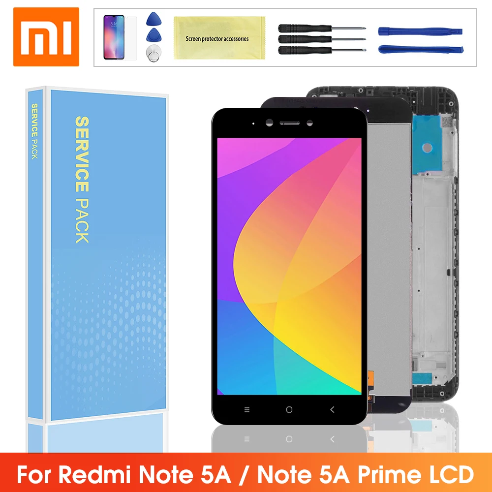5.5" Original LCD For XIAOMI Redmi Note 5A LCD Display Touch Screen With Frame for Xiaomi Redmi Note 5A Prime LCD Y1 / Y1 Lite
5.5" Original LCD For XIAOMI Redmi Note 5A LCD Display Touch Screen With Frame for Xiaomi Redmi Note 5A Prime LCD Y1 / Y1 Lite