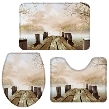 3 Pieces Bathroom Set Quiet Wooden Bridge Bath Set Toilet Cover Mat Pedestal Rug Non-Slip Bathroom Rug Set
3 Pieces Bathroom Set Quiet Wooden Bridge Bath Set Toilet Cover Mat Pedestal Rug Non-Slip Bathroom Rug Set