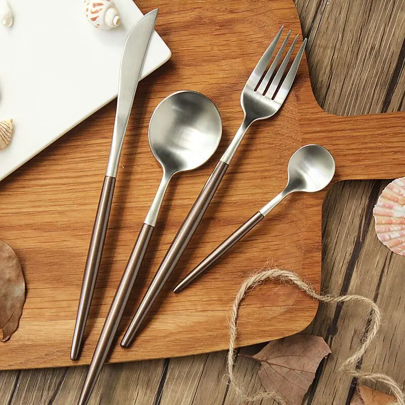 Stainless Steel Dinnerware Set Coffee Silver Cutlery Dinner Tableware Set Western Knife Fork Dinnerspoon Kitchen Set
Stainless Steel Dinnerware Set Coffee Silver Cutlery Dinner Tableware Set Western Knife Fork Dinnerspoon Kitchen Set