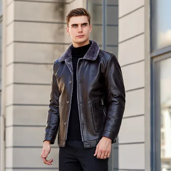 new Sheepskin jacket Hot Sale Winter Thick Leather Garment Casual flocking Leather Jacket Men's Clothing Leather Jacket Men
new Sheepskin jacket Hot Sale Winter Thick Leather Garment Casual flocking Leather Jacket Men's Clothing Leather Jacket Men
