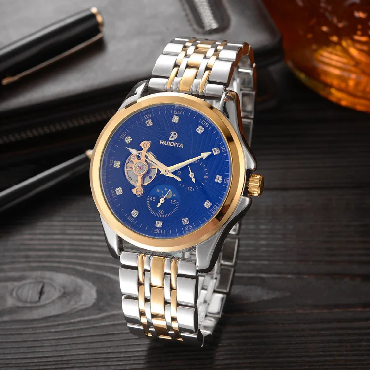 Fashion Business Men Fully Automatic Steel Band Watch Non-Hollow out Analog Watch Watch
Fashion Business Men Fully Automatic Steel Band Watch Non-Hollow out Analog Watch Watch