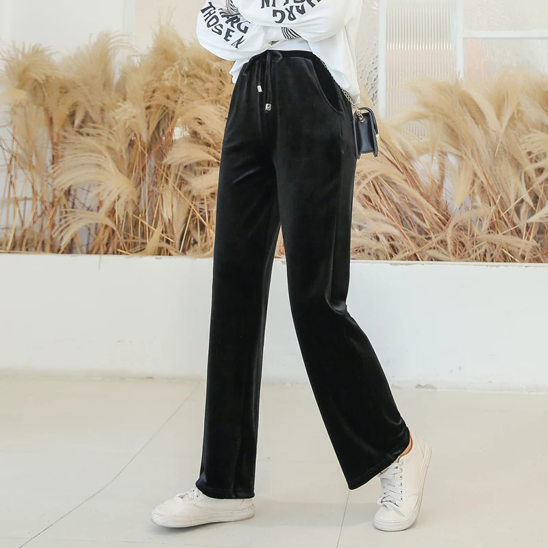 Wide Leg Pants Woman High Waist Casual Velour Plus Size Loose Balck Dark Blue Trousers Women 5xl 6xl
Wide Leg Pants Woman High Waist Casual Velour Plus Size Loose Balck Dark Blue Trousers Women 5xl 6xl