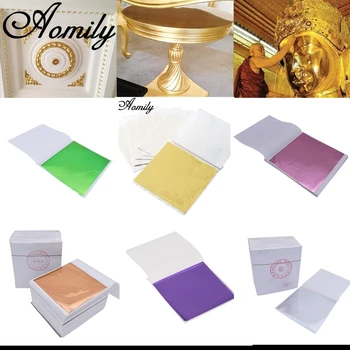 Aomily 9x9cm 100 sheets/Set Multicolor Shiny K Gold Leaf for Gilding Funiture Lines Wall Crafts Handicrafts Gilding Decoration 
Aomily 9x9cm 100 sheets/Set Multicolor Shiny K Gold Leaf for Gilding Funiture Lines Wall Crafts Handicrafts Gilding Decoration