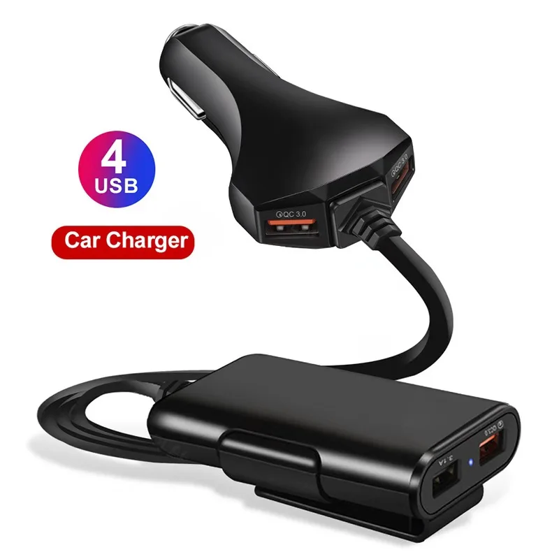 4 USB QC 3.0 Car Charger Quick Charge 3.0 Phone Car Fast Front Back Charger Adapter Car Portable Charger Plug for iPhone
4 USB QC 3.0 Car Charger Quick Charge 3.0 Phone Car Fast Front Back Charger Adapter Car Portable Charger Plug for iPhone