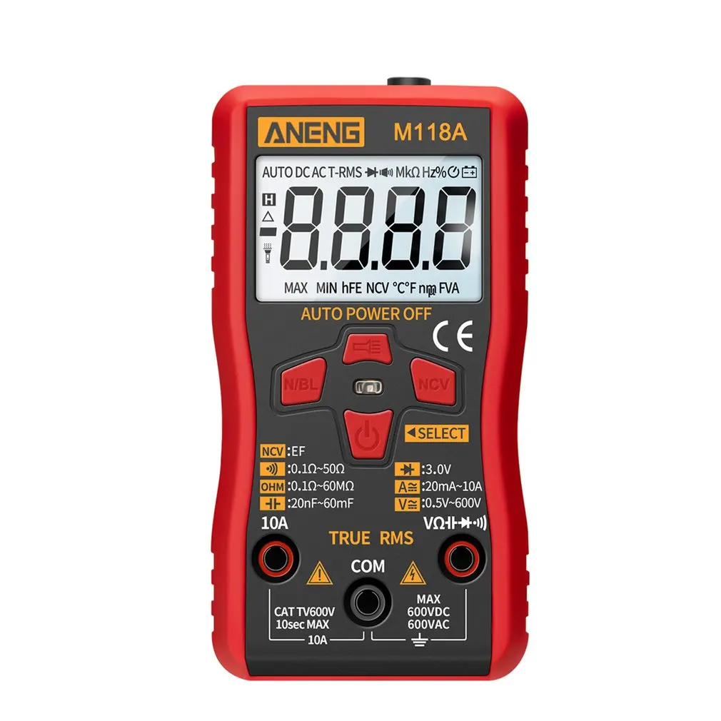 M118A Backlight Digital Multimeter Non Contact Stable LCD Display Measurment Tool ABS Battery Powered Smart Auto Range
M118A Backlight Digital Multimeter Non Contact Stable LCD Display Measurment Tool ABS Battery Powered Smart Auto Range