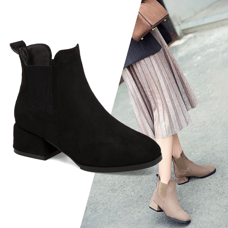 New 2019 Winter Women Chelsea Boots Ladies Shoes Female Flock Slip on Platform Boots Ankle Boots For Women Wedges Booties Q6-1
New 2019 Winter Women Chelsea Boots Ladies Shoes Female Flock Slip on Platform Boots Ankle Boots For Women Wedges Booties Q6-1
