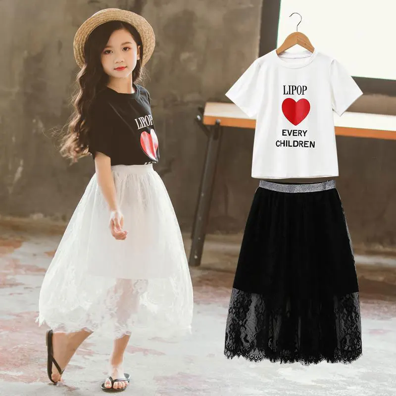Summer Baby Girls Clothes Kids Short Sleeve + lace Skirts Suits Children Clothing Sets Girl Princess Outwear 6 8 10 12 13 Years
Summer Baby Girls Clothes Kids Short Sleeve + lace Skirts Suits Children Clothing Sets Girl Princess Outwear 6 8 10 12 13 Years