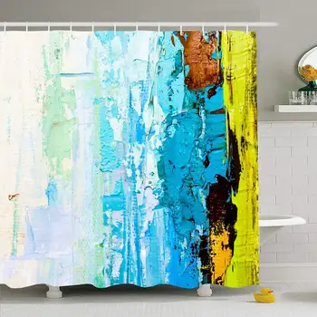 Shower Curtain Set with Hooks 66x72 Abstract Contemporary Artistic Painter Oil Shabby Painting Multicolor On Wall Stain Green
Shower Curtain Set with Hooks 66x72 Abstract Contemporary Artistic Painter Oil Shabby Painting Multicolor On Wall Stain Green