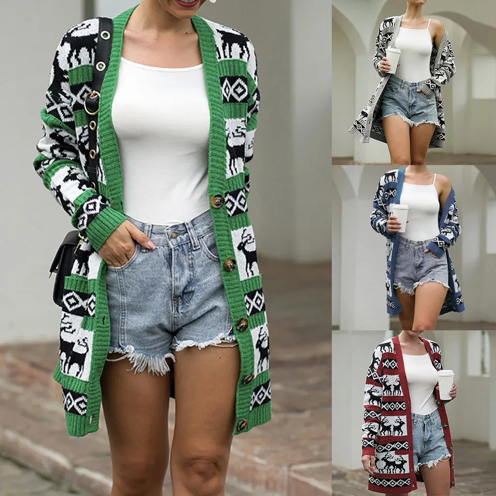 Women Christmas Winter Sweater Casual Long Sleeve Ladies Outwear Overcoat Coats Tops Open Front Jacket Coat Blusas Femininas
Women Christmas Winter Sweater Casual Long Sleeve Ladies Outwear Overcoat Coats Tops Open Front Jacket Coat Blusas Femininas