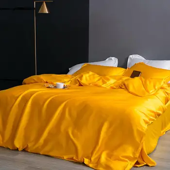 4Pcs/Set Yellow Romantic Soft 60S Silk Satin Bedding Set Home Textile Bed Set Flat Sheet Pillowcase Twin/Full/Queen/King Size
4Pcs/Set Yellow Romantic Soft 60S Silk Satin Bedding Set Home Textile Bed Set Flat Sheet Pillowcase Twin/Full/Queen/King Size