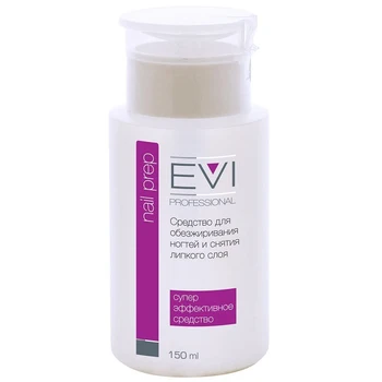Product for degreasing nails and removing the sticky layer EVI professional, 005-040, with a pump-dispenser
Product for degreasing nails and removing the sticky layer EVI professional, 005-040, with a pump-dispenser