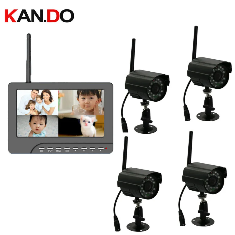4 waterproof Camera 7.0" Wireless cameras Night vision Baby monitor Camera motion detection cctv camera recorder monitor DVR 
4 waterproof Camera 7.0" Wireless cameras Night vision Baby monitor Camera motion detection cctv camera recorder monitor DVR