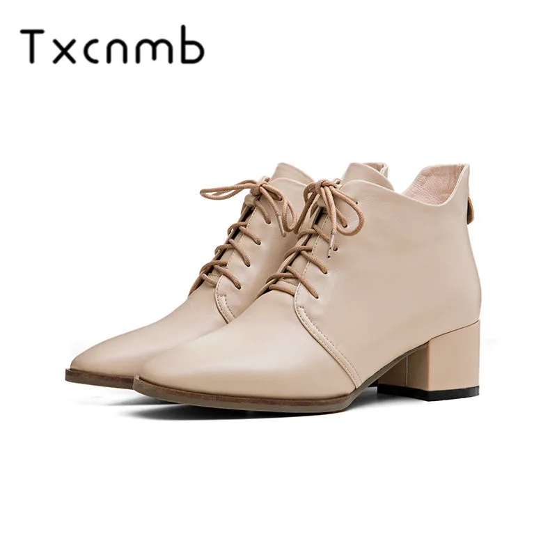 TXCNMB Women Ankle Chelsea Boots Genuine Cow Leather Black Booties Round Toe High Heels Casual Brand Women Shoes
TXCNMB Women Ankle Chelsea Boots Genuine Cow Leather Black Booties Round Toe High Heels Casual Brand Women Shoes