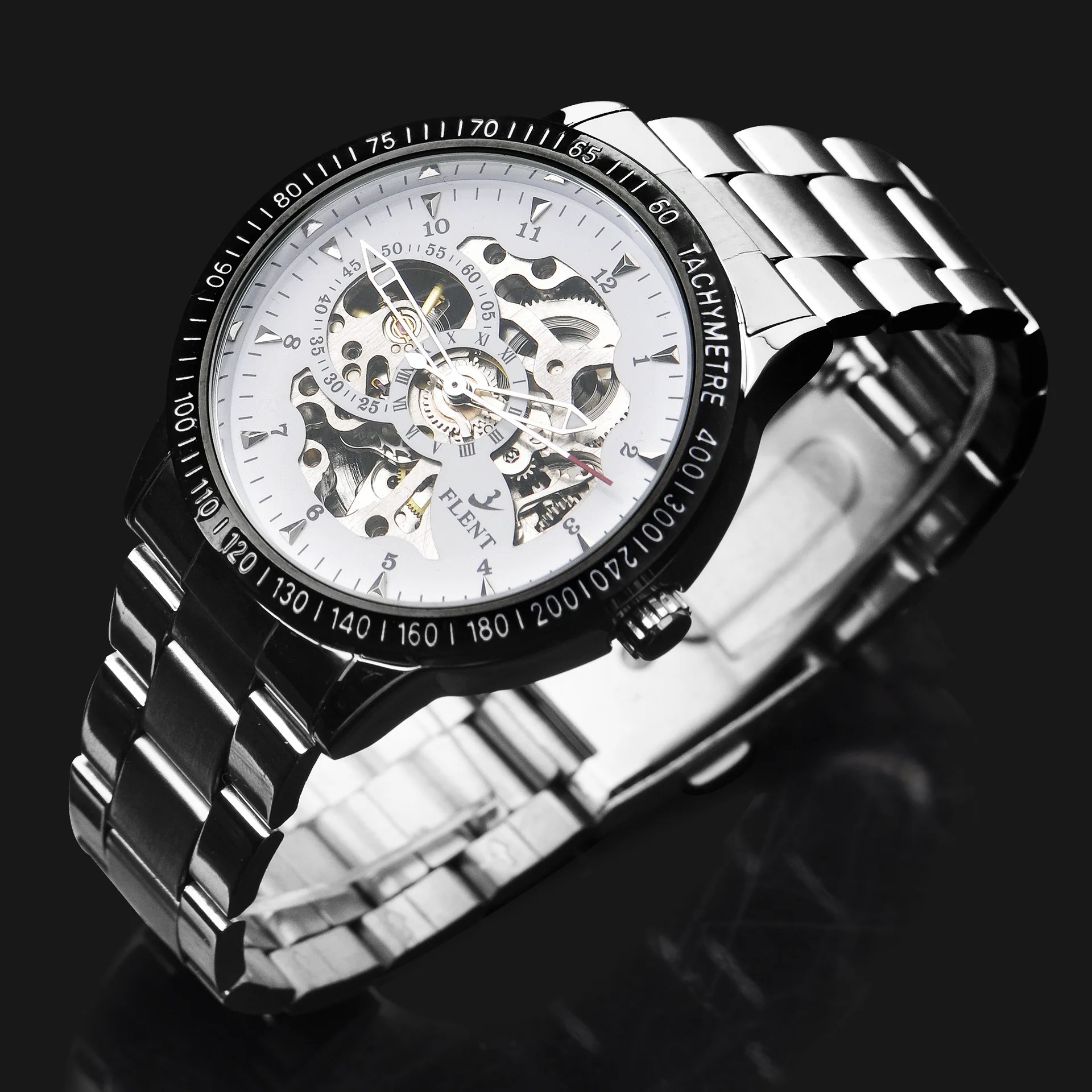 Hollow out Business Watch Analog Watch Fully Automatic Steel Band Watch