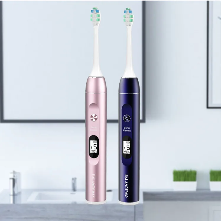 Couple Metal LED Screen 5 Modes Rechargeable Sonic Electric Tooth Brush With Replacement Toothbrush Head Whitening Adult IPX7
Couple Metal LED Screen 5 Modes Rechargeable Sonic Electric Tooth Brush With Replacement Toothbrush Head Whitening Adult IPX7