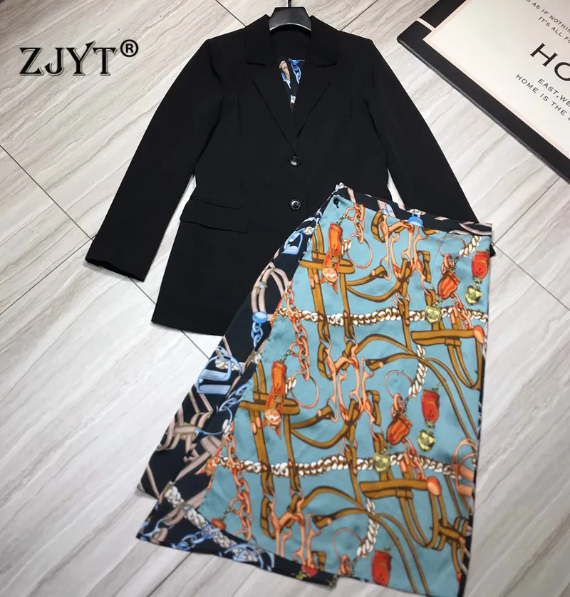 Fashion Spring Women Set 2020 New Runway Designers Turn Down Collar Blazer and Print Skirt 2Piece Matching Set OL Outfits
Fashion Spring Women Set 2020 New Runway Designers Turn Down Collar Blazer and Print Skirt 2Piece Matching Set OL Outfits