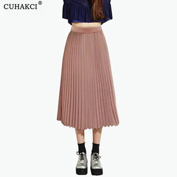 CUHAKCI Vintage Chiffon Pleated Skirt Elastic High Waist Women Skirts Summer High Quality Female White Pink Black Midi Skirt
CUHAKCI Vintage Chiffon Pleated Skirt Elastic High Waist Women Skirts Summer High Quality Female White Pink Black Midi Skirt