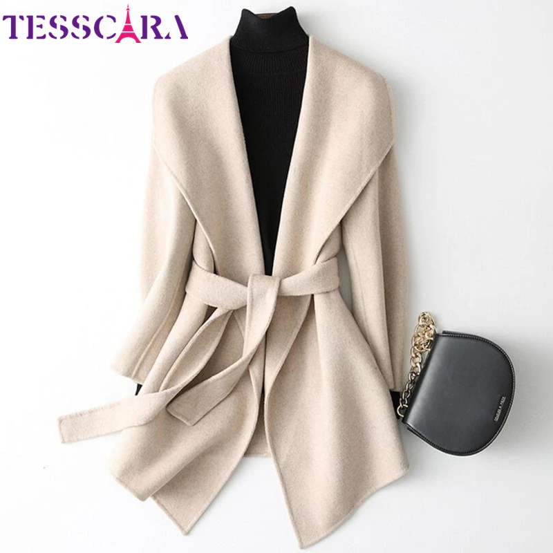 TESSCARA Women Autumn Winter Fashion Wool Blend Jacket Coat Female Open Stitch Overcoat Cashmere Basic Jackets Outerwear & Coats
TESSCARA Women Autumn Winter Fashion Wool Blend Jacket Coat Female Open Stitch Overcoat Cashmere Basic Jackets Outerwear & Coats