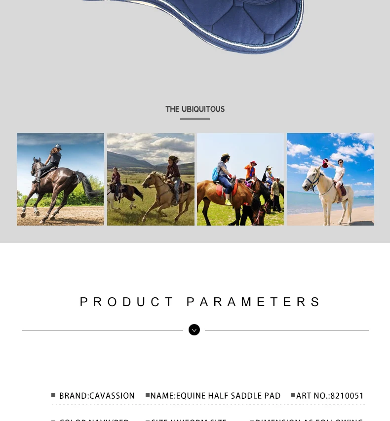 Cavassion Equine Correction Half Saddle Pad when Riding Horses on Horse Back Cavassion Equine Correction Half Saddle Pad when Riding Horses on Horse Back