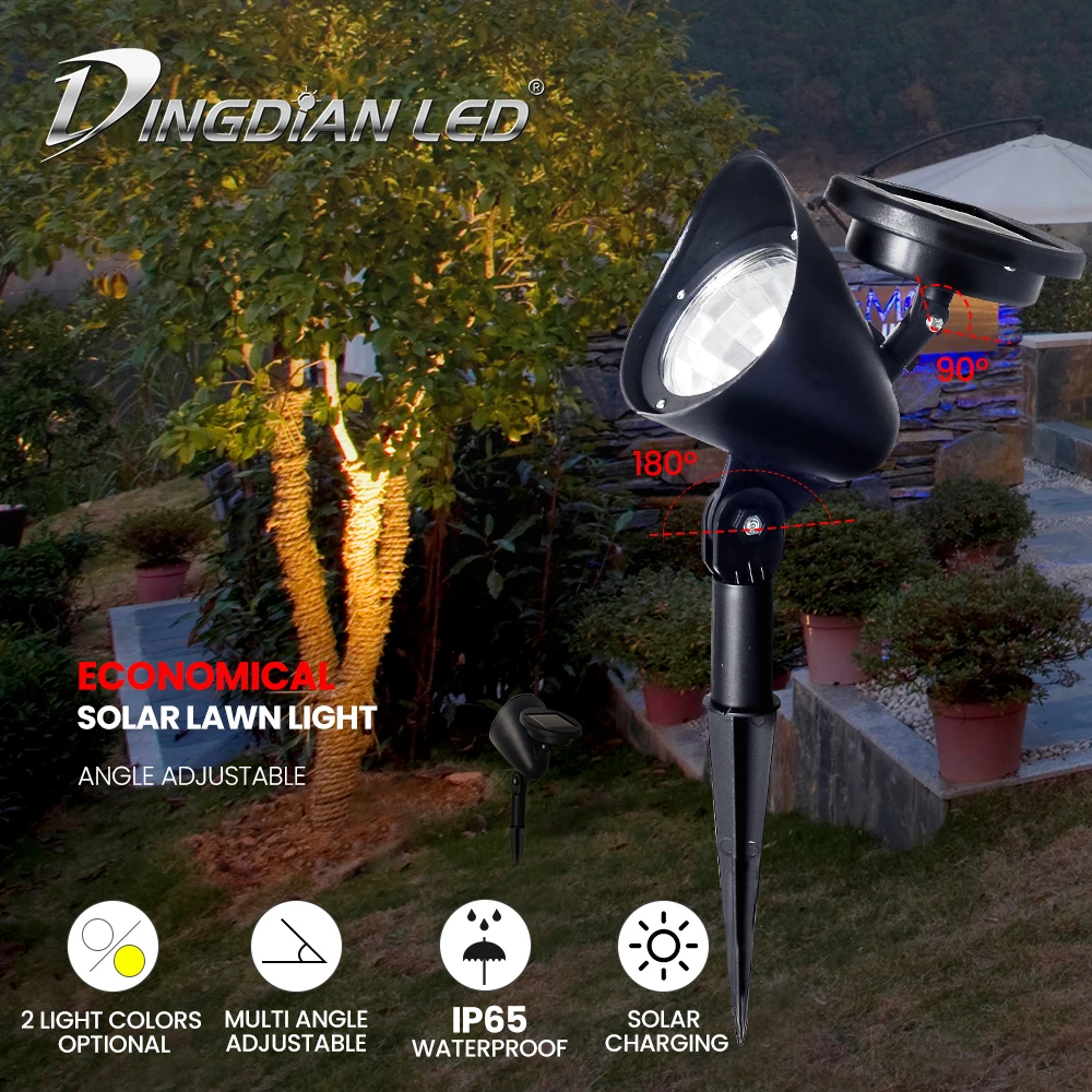

Solar LED Lawn Lamp Outdoor Lightings Solar Powered Waterproof LED Spot Light Floodlights Garden Decoration Light Control 5W