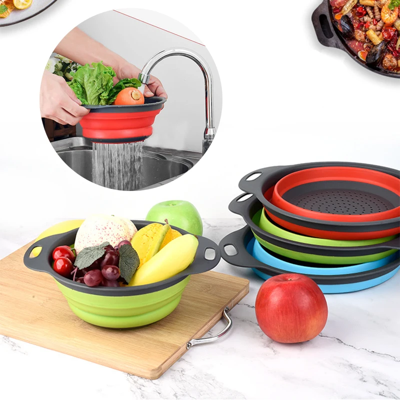 Foldable Silicone Colander Fruit Vegetable Washing Basket Strainer Collapsible Drainer Kitchen Tools
Foldable Silicone Colander Fruit Vegetable Washing Basket Strainer Collapsible Drainer Kitchen Tools