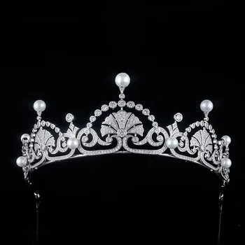 Gorgeous Zircon Tiara Pearl Zirconia Crown Queen Princess Diadem Headband For Brides Wedding Hair Accessories Bridal Jewelry New
Gorgeous Zircon Tiara Pearl Zirconia Crown Queen Princess Diadem Headband For Brides Wedding Hair Accessories Bridal Jewelry New