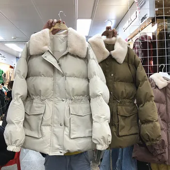 Female Wadded Jacket 2019 New Autumn Winter Slim Waist Long Sleeve Down Jackets Turn Down Fur Collar Woman Cotton-padded Coat
Female Wadded Jacket 2019 New Autumn Winter Slim Waist Long Sleeve Down Jackets Turn Down Fur Collar Woman Cotton-padded Coat