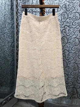 2020 Spring and Summer New Women's Lace Embroidery Perspective Decoration Solid Color All-match Midi Skirt 705
2020 Spring and Summer New Women's Lace Embroidery Perspective Decoration Solid Color All-match Midi Skirt 705