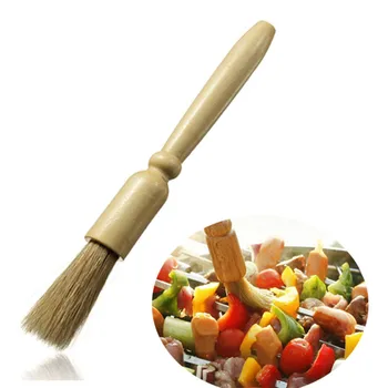 1Pcs Hot Wooden Pastry Brush Basting Cake Baking BBQ Roasting Bake Cook Dusting Flour Cleaning Basting Brushes Bread Oil Brushes