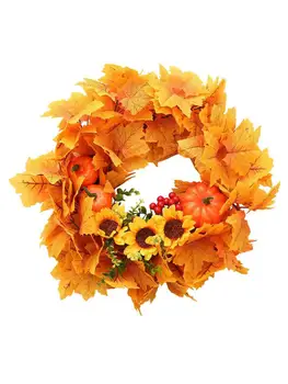 Autumn Maple Leaf Wreath Pumpkin Wreath Harvest Festival Door Hanging Wreath for Halloween Thanksgiving Decoration
Autumn Maple Leaf Wreath Pumpkin Wreath Harvest Festival Door Hanging Wreath for Halloween Thanksgiving Decoration