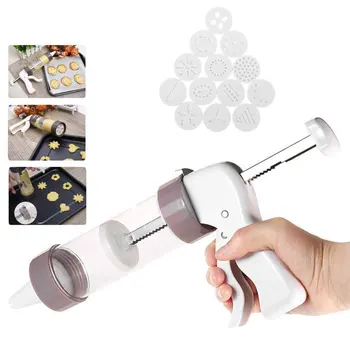 Manual CookiePress Maker Machine Gun Decorating Squeezing Machine Cream Pattern Mounting Device baking tools for cakes
Manual CookiePress Maker Machine Gun Decorating Squeezing Machine Cream Pattern Mounting Device baking tools for cakes