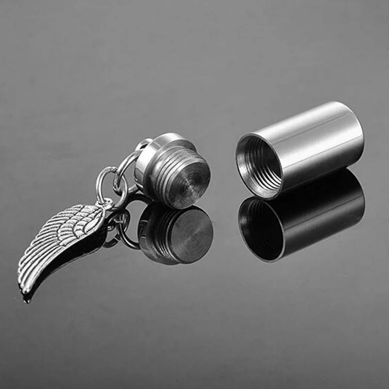 Collier de cendres en acier inoxydable unisexe, petits intervalles, plus des ailes, pendentif commémoratif, Urn Com 2