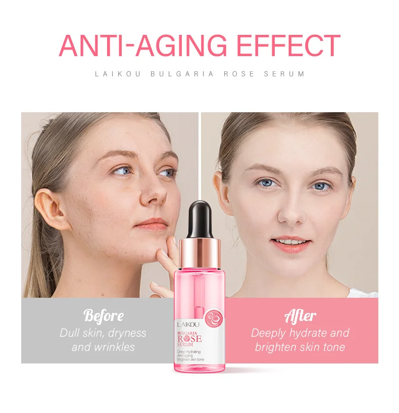 LAIKOU Bulgaria Rose Face Serum Deep Moisturizing Hydrating Anti Aging Brighten Skin Tone Remove Spots Shrink Pores Skin Care 13 H9d1dd91f0e9744cea90b49c3df4a5fdaa