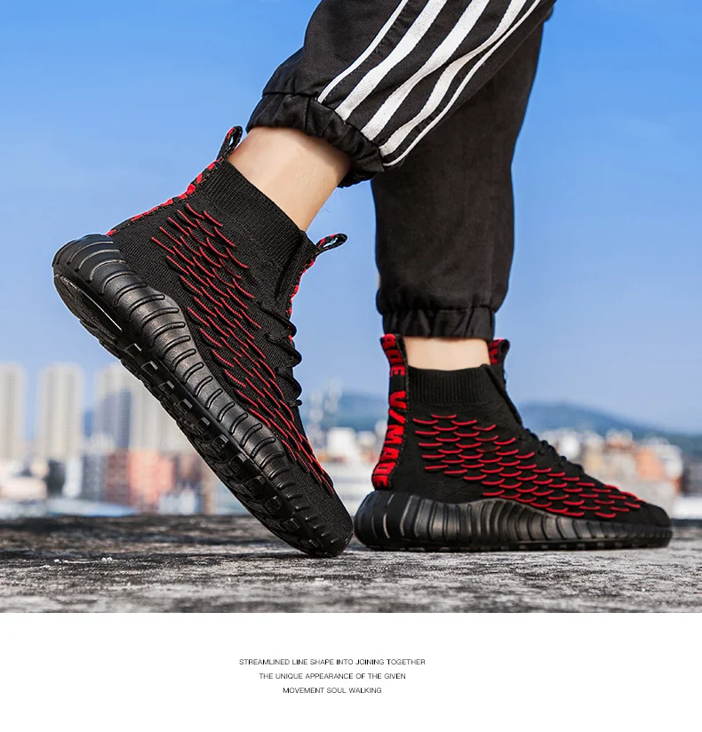 Uexia 2020 outono novas escalas de peixe meias tênis masculino sapatos casuais alta superior hip hop leve respirável calçados masculinos Uexia 2020 outono novas escalas de peixe meias tênis masculino sapatos casuais alta superior hip hop leve respirável calçados masculinos