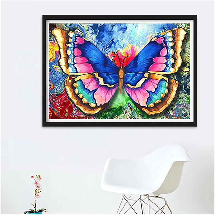 LaoJieYuan-Custom-colorful-animal-butterfly-picture-diy-crystal-full-drill-diamond-painting-wall-decoration (2)