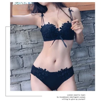 Women Sexy Lace Bra Briefs Set No Steel Ring Wire Free Bra Embroidery Flower Bow Push Up Bras Female Sets Hot # 
Women Sexy Lace Bra Briefs Set No Steel Ring Wire Free Bra Embroidery Flower Bow Push Up Bras Female Sets Hot #