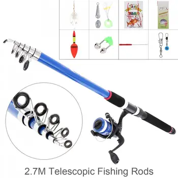 2.7 Fishing Rod Reel Line Combo Full Kits Spinning Reel Pole Carp Fishing Lures Fishing Float Hooks Beads Bell Lead Weight Etc 
2.7 Fishing Rod Reel Line Combo Full Kits Spinning Reel Pole Carp Fishing Lures Fishing Float Hooks Beads Bell Lead Weight Etc