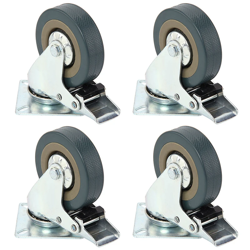Set of Heavy Duty 50x17mm Rubber Swivel Castor Wheels Trolley Caster Brake 30KGModel:4 with brake
Set of Heavy Duty 50x17mm Rubber Swivel Castor Wheels Trolley Caster Brake 30KGModel:4 with brake