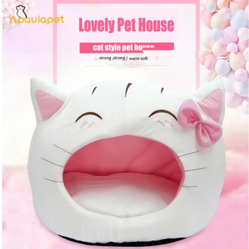 Cute Cat Bow House Dog Bed Pet Bed Warm Soft Dogs Kennel Dog House Pet Sleeping Bag Cat Bed Cat House Cama Perro 
Cute Cat Bow House Dog Bed Pet Bed Warm Soft Dogs Kennel Dog House Pet Sleeping Bag Cat Bed Cat House Cama Perro