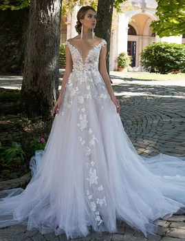 Ruby Bridal A-line Wedding Dresses 2020 New Flesh Pink Tulle With Lace Bridal Gown Custom Made Cap Sleeves vestidos de noiva
Ruby Bridal A-line Wedding Dresses 2020 New Flesh Pink Tulle With Lace Bridal Gown Custom Made Cap Sleeves vestidos de noiva