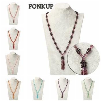 Natural Garnet Necklace Women Stone Sweater Chain Gemstone Weave Accessories Statement Jewelry Female Tourmaline Power Crystal
Natural Garnet Necklace Women Stone Sweater Chain Gemstone Weave Accessories Statement Jewelry Female Tourmaline Power Crystal