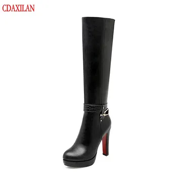 CDAXIALAN new to knee-high boots women PU leather zipper platform super-heels round toe motorcycle ladies boots spring autumn
CDAXIALAN new to knee-high boots women PU leather zipper platform super-heels round toe motorcycle ladies boots spring autumn
