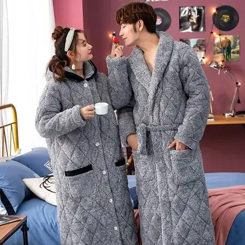 Warm Winter New Kimono Robe Lovers Flannel Casual Sleepwear Bathrobe Gown Intimate Lingerie Hooded Nightwear Home Clothing
Warm Winter New Kimono Robe Lovers Flannel Casual Sleepwear Bathrobe Gown Intimate Lingerie Hooded Nightwear Home Clothing