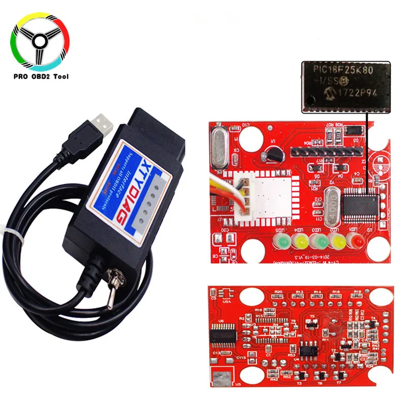 High Quality XTYDIAG ELM327 USB V1.5 Modified ELMconfig PIC18F25K80 + CH34 Chip USB ELM327 Scanner With HS-CAN / MS-CAN Switch
High Quality XTYDIAG ELM327 USB V1.5 Modified ELMconfig PIC18F25K80 + CH34 Chip USB ELM327 Scanner With HS-CAN / MS-CAN Switch