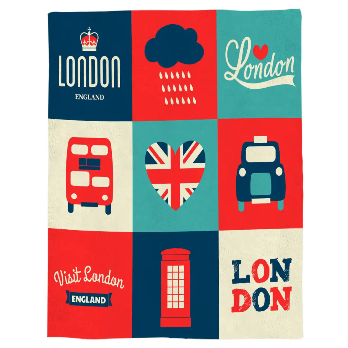 london england bedspread blanket high density super soft flannel
