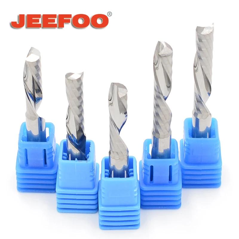 

Left-helical Spiral Milling Cutter Down Cut One Flute Router Bit Cnc End Mill Carbide Milling Cutter A Series 3.175mm 6mm 10mm
