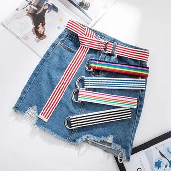 Women Men Belts Long Canvas Casual Belt Color Stitching Waist Strap Jeans Trouser D Shape Buckle Female Waistband Harajuku
Women Men Belts Long Canvas Casual Belt Color Stitching Waist Strap Jeans Trouser D Shape Buckle Female Waistband Harajuku