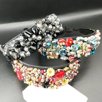 Women Baroque Multi-Colored Rhinestones, Women Wedding Hair Hoops, Women Hair Accessories ,4 CM Wide Crystal Hair Bands
Women Baroque Multi-Colored Rhinestones, Women Wedding Hair Hoops, Women Hair Accessories ,4 CM Wide Crystal Hair Bands
