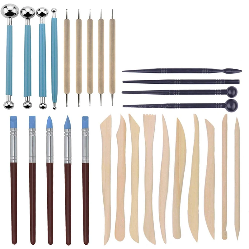 Polymer Clay Tools, 28Pcs Modeling Clay Sculpting Tools Set for Pottery Sculpture,Dotting Tools Ball Styluses
Polymer Clay Tools, 28Pcs Modeling Clay Sculpting Tools Set for Pottery Sculpture,Dotting Tools Ball Styluses